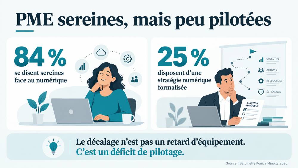 Matrice de lecture de la maturité numérique croisant intensité d’utilisation des outils et maîtrise des choix